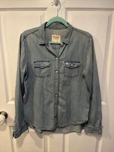 Abercrombie & Fitch Women's Denim Button Front Shirt Long Sleeve Large