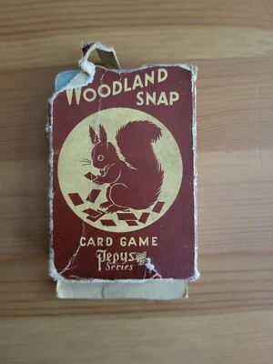 Vintage Woodland Snap Card Game Pepys 1950's Used 42 Cards Art Craft Recycle - Image 1 of 4