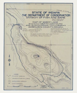 1922 Map of Wabee Lake Kosciusko County Indiana - Picture 1 of 5