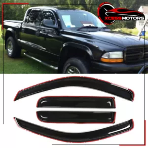 Se adapta a las viseras de canal de doble cabina para Dodge Dakota 00-04 deflector de lluvia solar 4 piezas - Imagen 1 de 7
