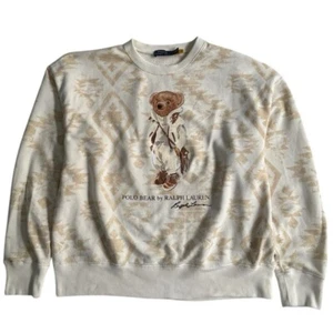 Polo Ralph Lauren Damen Shearling Polo Bear Fleece Sweatshirt Large L Preppy - Bild 1 von 15