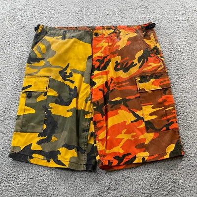 Pantalones Cortos Rothco BDU Para Hombres Grandes Regular Naranja Camuflaje Carga Militar Camuflaje Ejército Foto 1 de 4