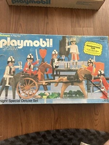 Vintage 1980 Playmobil 1303 Knights Special Deluxe Set Rare With Box - Picture 1 of 3