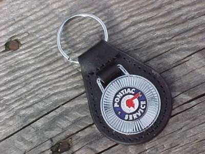 PONTIAC SERVICE INDIAN HEAD LEATHER KEY FOB VINTAGE NOS CUSTOM-MADE TOP QUALITY - Image 1 of 4