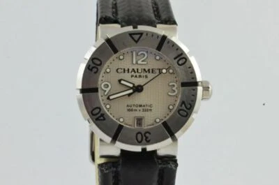 Chaumet Automatik Uomo Orologio 38MM Acciaio con Pelle Nastro Bellissima Stato - Immagine 1 di 4