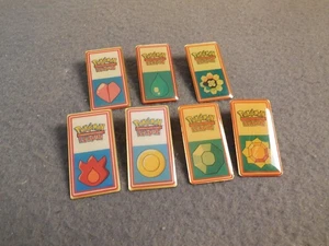 DG1 Lot of 7 WOTC Pokemon Indigo/Johto League 1999/2000 Gym Badge Pins Hive Soul - Picture 1 of 7