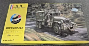 GMC CCKW 353  WITH PAINTS , GLUE ETC 1:72 SCALE BY HELLER - Picture 1 of 3