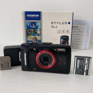 Olympus TG-2 Tough Digital Camera 12MP Red w/ Battery, SD Card + Charger Cable - Picture 1 of 12
