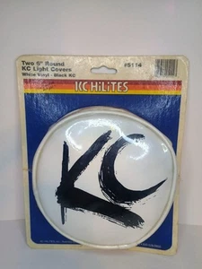 Vth NOS KC HiLites Off Road Light Covers 6” White Black KC HTF #5114 - Picture 1 of 1