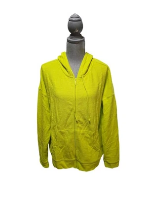 Old Navy Neon Yellow Zip-Up Hoodie Sweatshirt Casual Athletic NWT 1X - Image 1 of 4