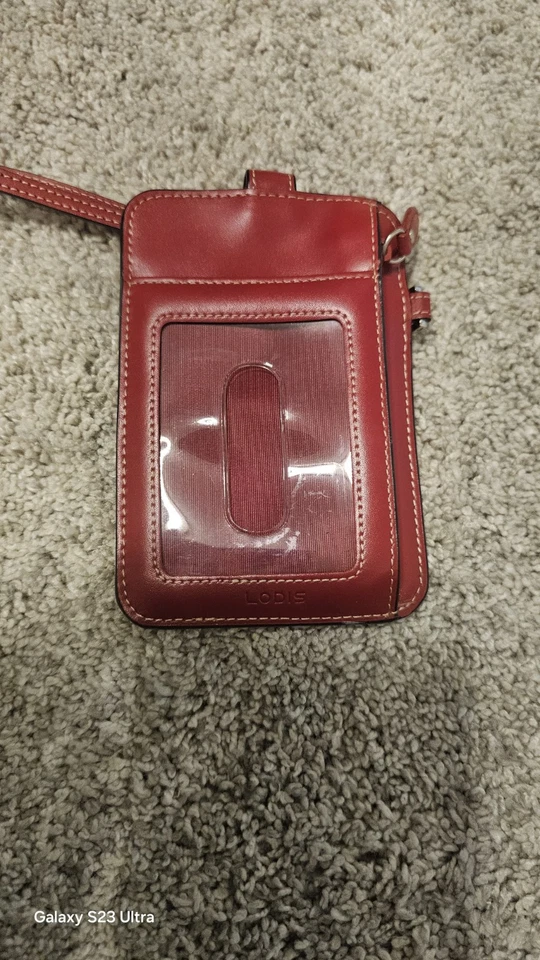 LODIS Audrey Cuero Rojo Teléfono Inteligente Identificación y Estuche para Tarjeta/Correa de Muñeca Desmontable Foto 1 de 4