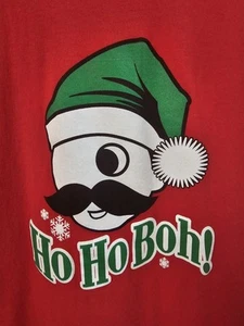 National Bohemian Natty Boh Christmas Large Mens Red Graphic Logo Tshirt - Picture 1 of 11