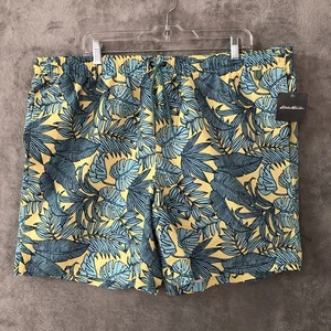 Eddie Bauer Shorts Mens XXL 8in Tidal Floral Tropical UPF 50 NWT $50 Blue - Picture 1 of 14