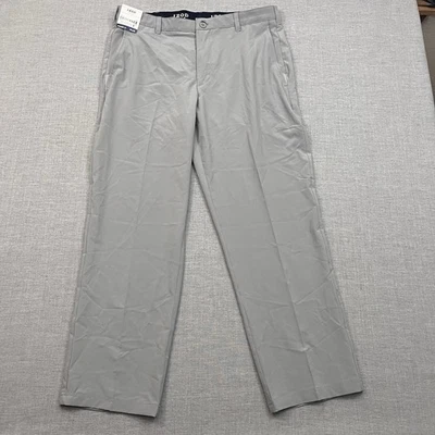 Izod 高尔夫裤男式 36x30 灰色秋千弹性性能弹力全新带标签 — 第 1/4 张图片