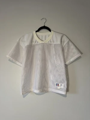 Camiseta deportiva de fútbol americano Russell Athletic de malla blanca vintage de los 90 en blanco - talla grande Foto 1 de 3