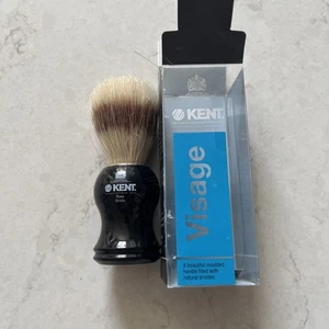 New Kent Mens Black Socket Pure Bristle Badger Effect Shaving Shave Brush Visage - Picture 1 of 2