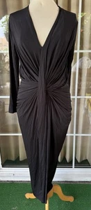 Jason Wu V Neck Faux Wrap Long Sleeve Midi Dress XL - Picture 1 of 6