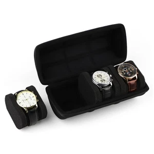 Caja de exhibición de reloj de 3 ranuras estuche de viaje organizador a prueba de arañazos joyas cubierta de almacenamiento - Imagen 1 de 9