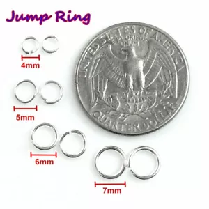 Jump Rings Round Open Jewelry Silver Gold Connectors Pewter Finding 5mm 6mm 7mm - Picture 1 of 88