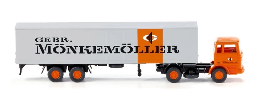WIKING 054201 Scala HO Camion MB 1620 trasporti Gebr. Monkemoller - Immagine 1 di 3