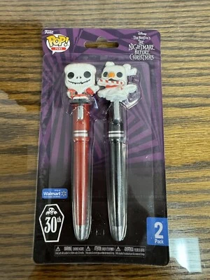FUNKO POP PENS MINS THE NIGHTMARE BEFORE CHRISTMAS SANTA JACK & ZERO PEN SET - Image 1 of 4