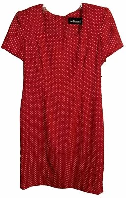 Vestido Sag Harbor petite 8P lunares rojos Foto 1 de 2