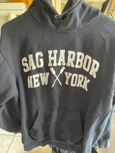 Sag Harbor New York Hooded Sweatshirt Navy Small - Picture 1 of 7