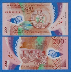 Vanuatu 200 Vatu 2020 P12 UNC Polymer Banknote - Melanesian Chief / Family - Picture 1 of 3