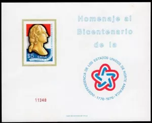 SELLO CHILE 1976 SS # 32 MNH EMITIDO SIN GOMA BICENNTENIAL EE. UU. - Imagen 1 de 1