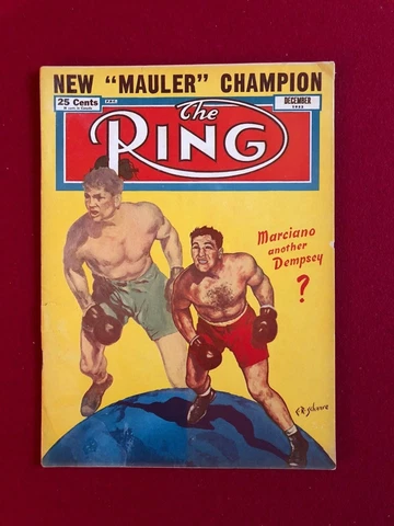 1952, Rocky Marciano, "The Ring" Magazine (No Label) Scarce (Dempsey) Cover