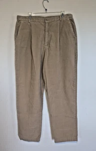 Lands End Women Corduroy Pants Sz 18  Tall Brown Pleated High-Rise Straight-Leg - Picture 1 of 11