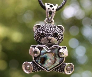 P91 Muschel Perlmutt Perlen Schmuck Anhänger Collier mit Schnur Halskette Kette - Bild 1 von 1