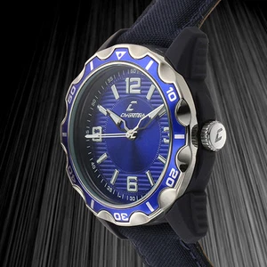 Chronotech Mens Watch-Blue Dial-Coated Leather Strap -MSRP $660.00 - Picture 1 of 2