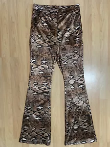 "Pantaloni da donna Shein taglia 6 nuovi senza etichette stampa serpente pantaloni leggeri Inseam 32"" - Foto 1 di 6