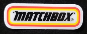 PEGATINA MATCHBOX "LOGO ORIGINAL" 5 1/4 X 1 1/2" BRILLANTE GRUESA IMPERMEABLE EXTERIOR - Imagen 1 de 1
