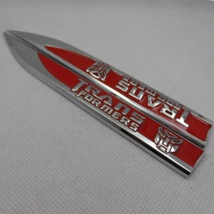 Car Emblem Autobot Transformers Metal Red Motorcycle Badge Sticker Side 2pcs - Bild 1 von 4