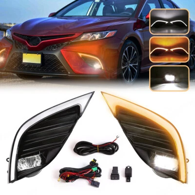 适用于 2018 - 2020 年丰田凯美瑞 SE XSE DRL LED 雾灯套件前灯 — 第 1/4 张图片