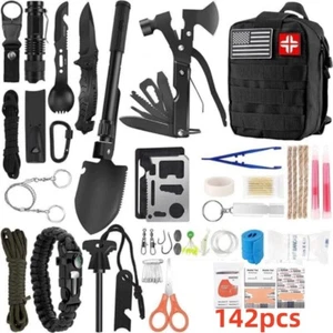 142Pcs Emergency Survival Kit Bag First Aid Bug out Military Prepper Kit Bag New - Picture 1 of 8