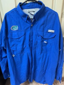 Florida Alligatoren Hemd Herren X Large Blau Columbia PFG Langarm Angeln Outdoor - Bild 1 von 5