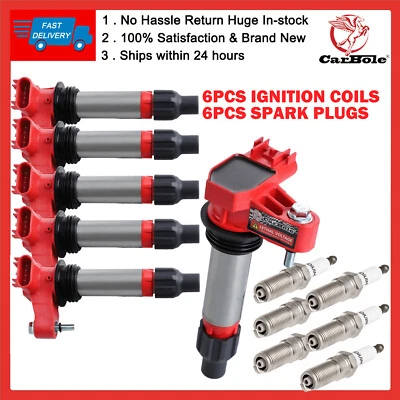 6x Ignition Coils + 6x Spark Plugs for 2010-2015 Chevrolet Traverse Camaro 3.6L - Image 1 of 4
