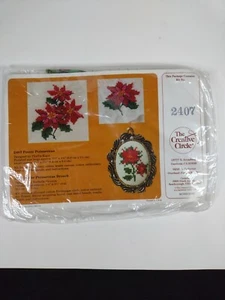 Vintage Creative Circle Cross Stitch #2407 *Pretty Poinsettias* Complete... - Picture 1 of 7