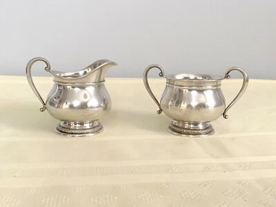 Prelude By International Sterling Silver Sugar and Creamer 2pc # C147, No Mono - Image 1 of 4