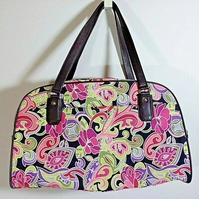 Talbots 女式挎包袋隔夜袋花卉拉链闭合多色口袋 — 第 1/4 张图片