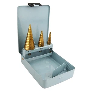 Step Drill 3 Piece, Titanium Nitride Coated Paring Drill Cone Drill Countersink - Picture 1 of 3