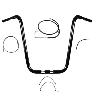 Kit de manillar colgante Ape 2016-2017 Harley Softail Fatboy 1 1/4" negro 22" con ABS Foto 1 de 2