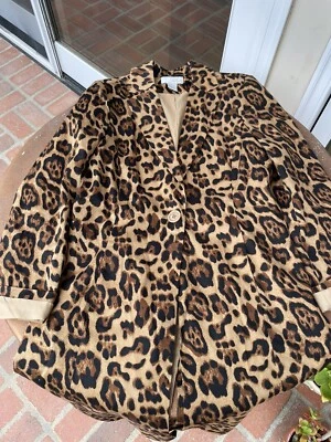 Abrigo largo vintage Spiegel mujer guepardo chaqueta forrada talla 8 marrón negro Foto 1 de 4