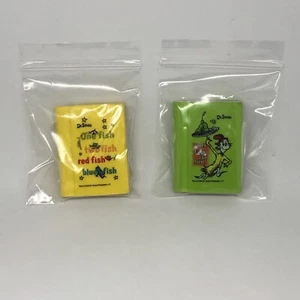 Dr. Seuss Erasers Mini Book Shaped Pencil Erasers Set Of 2 Open Loose - Picture 1 of 6