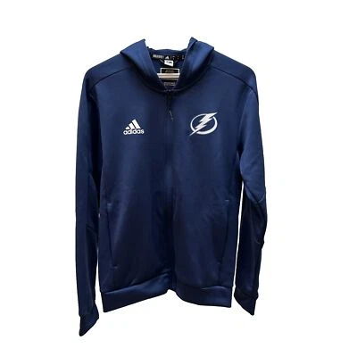 CHAQUETA ADIDAS TAMPA BAY LIGHTNING PARA HOMBRE Talla Pequeña Aero ready SUDADERA CON CAPUCHA AZUL NHL NUEVA Foto 1 de 4