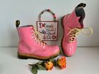 Brand New Dr Martens 1460 Pascal Patent 8 Hole Pink Yellow Boots Uk 6 Eu 39 Us 8