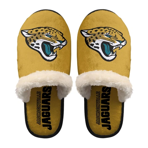 Jacksonville Jaguars Unisex Plush Slippers Bedroom Indoor Fleece Anti-slip Shoes Cover